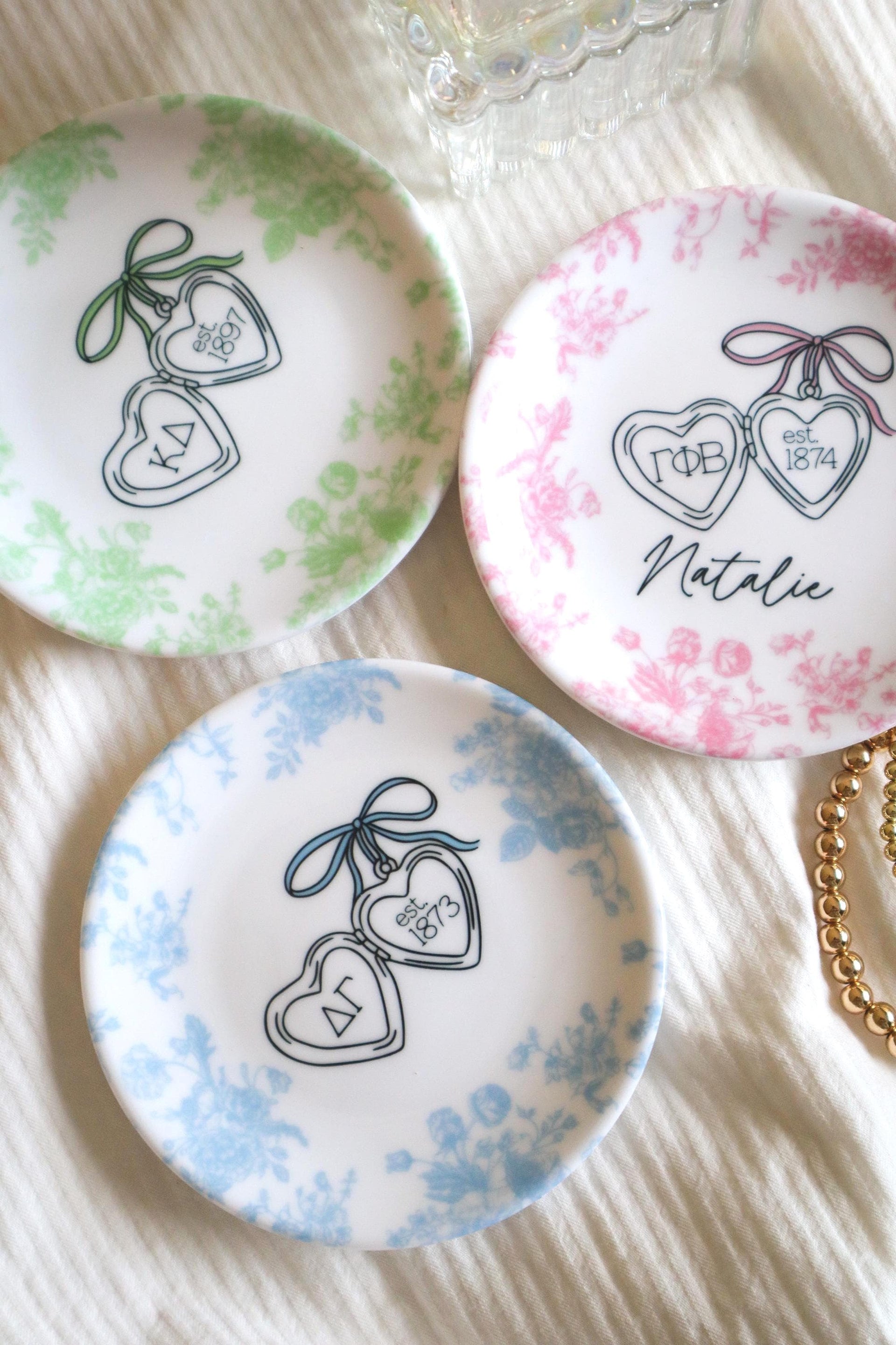 Sorority Jewelry Dish Personalized, Fancy Locket, Love Shack Inspired