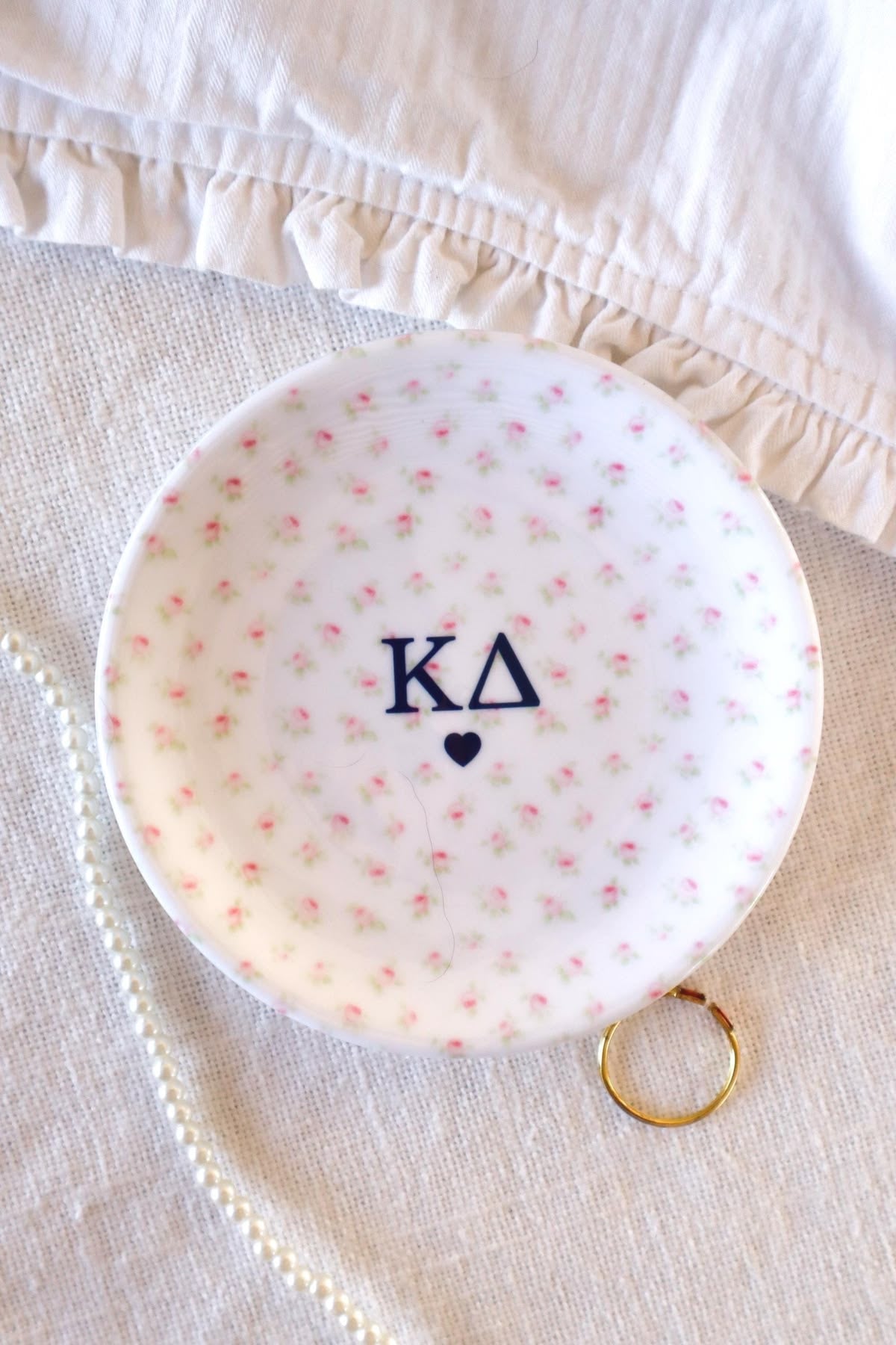 Personalized Sorority Jewelry Dish, Alpha Phi, Gamma Phi, Pi Phi, ChiO, TriDelt, Kappa, Theta, KD, DG, Alpha Chi, ADPi, Zeta