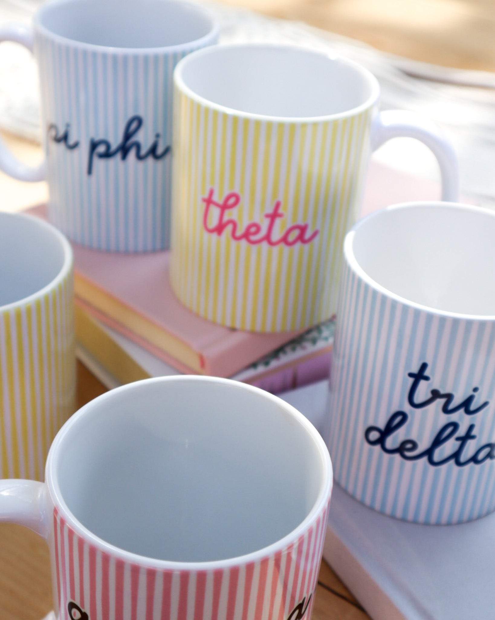 Sorority Stripped Mug, Alpha Phi, ADPi, Kappa & More