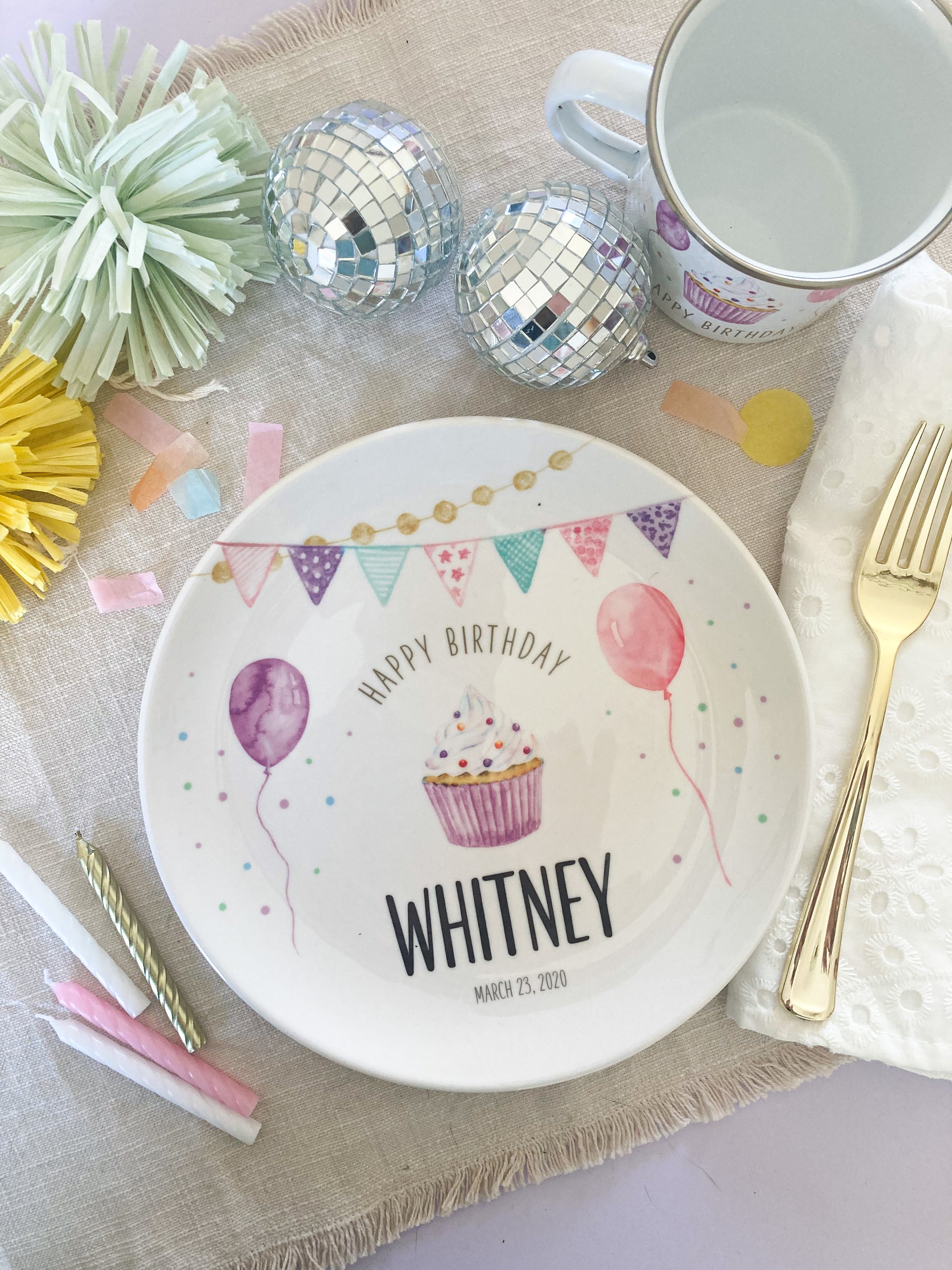 Personalized Birthday Plate for Girl, Ceramic Heirloom Keepsake