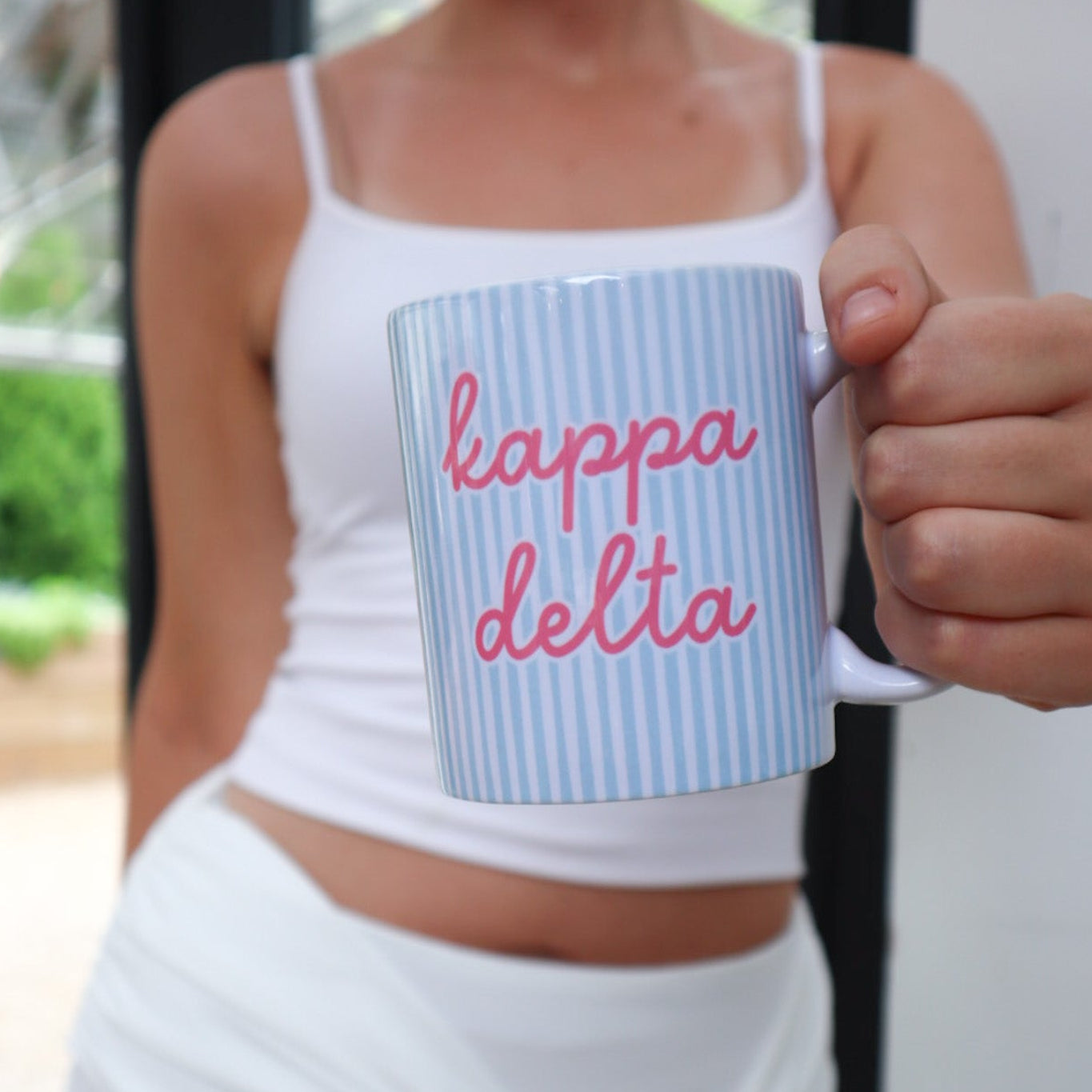Striped Kappa Delta Ceramic Mug | KD Sorority Gift