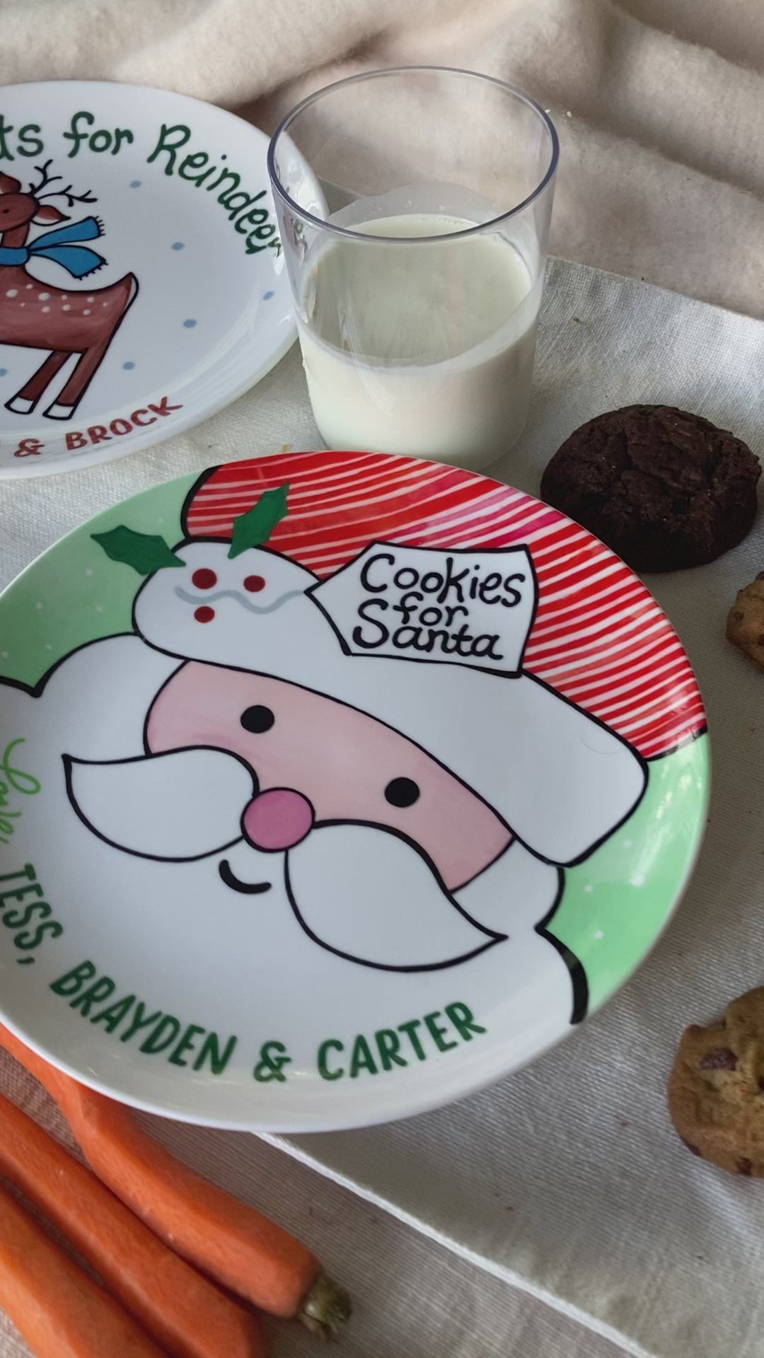 Cookies for Santa video showing plates, cookies 